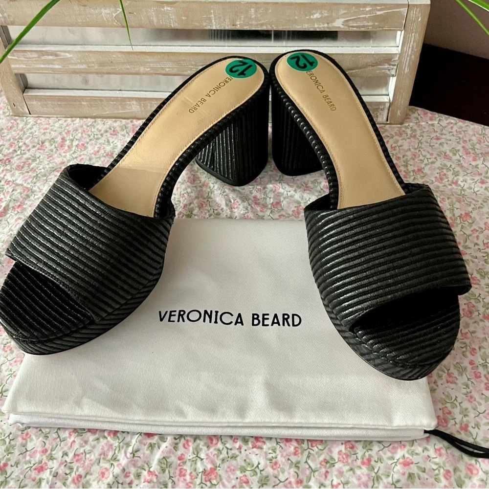 VERONICA BEARD Dali Platform Woven Raffia Slide Sandal - Picture 11 of 11